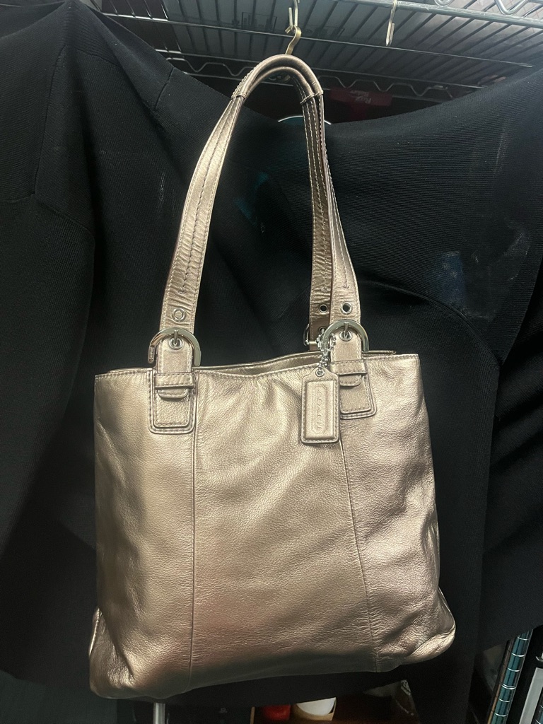 Coach Metallic Rose Gold Leather Tote